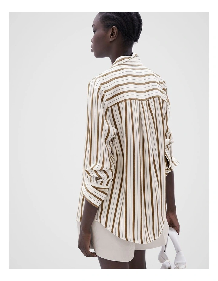 Camicia Donna Lucky Brand Relaxed Striped - Maniche Corte, Colletto Ampio, Cotone Morbido Per Look Estivo - 5