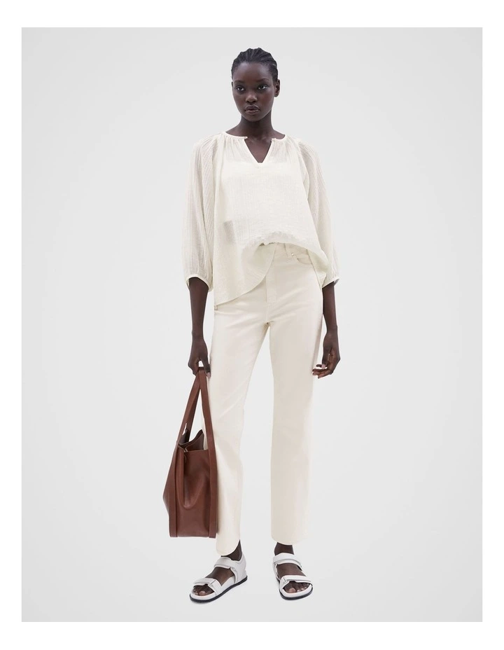 Popover Textured Shirt in Ecru image 2
