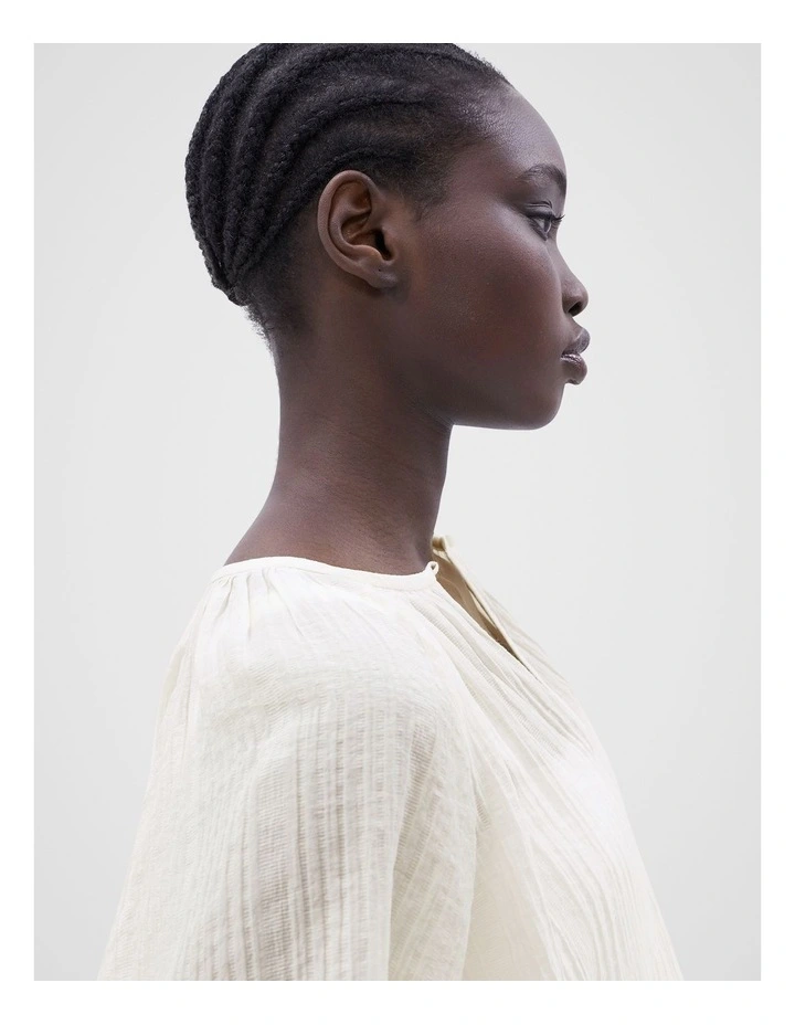 Popover Textured Shirt in Ecru image 4