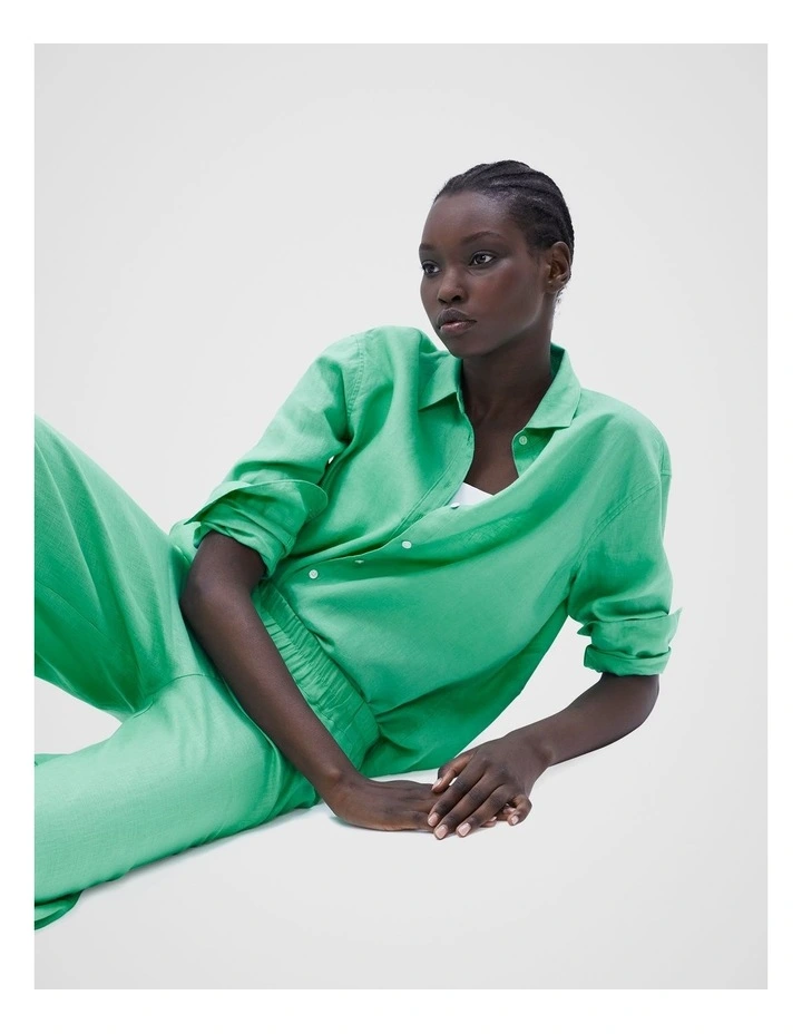 The Classic Linen Shirt in Mint image 2