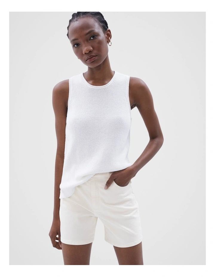 Resort Knit Tank in Ecru image 1