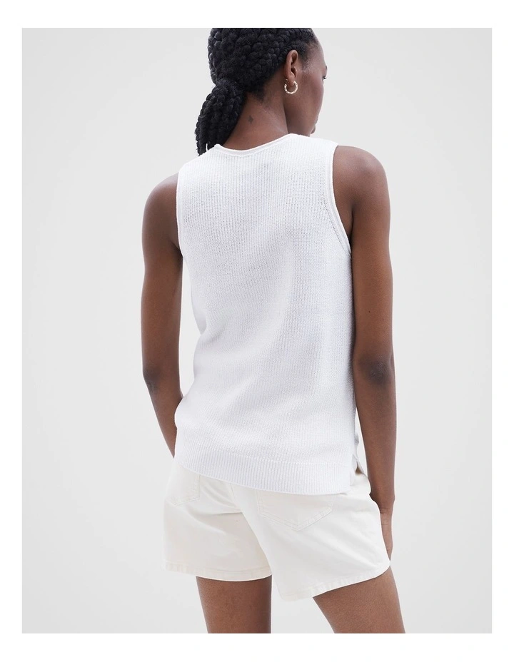 Resort Knit Tank in Ecru image 3
