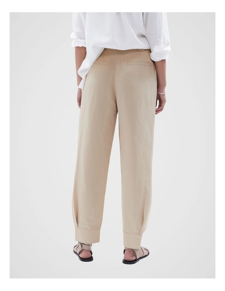 Belted Tailored Pant in Brown image 3