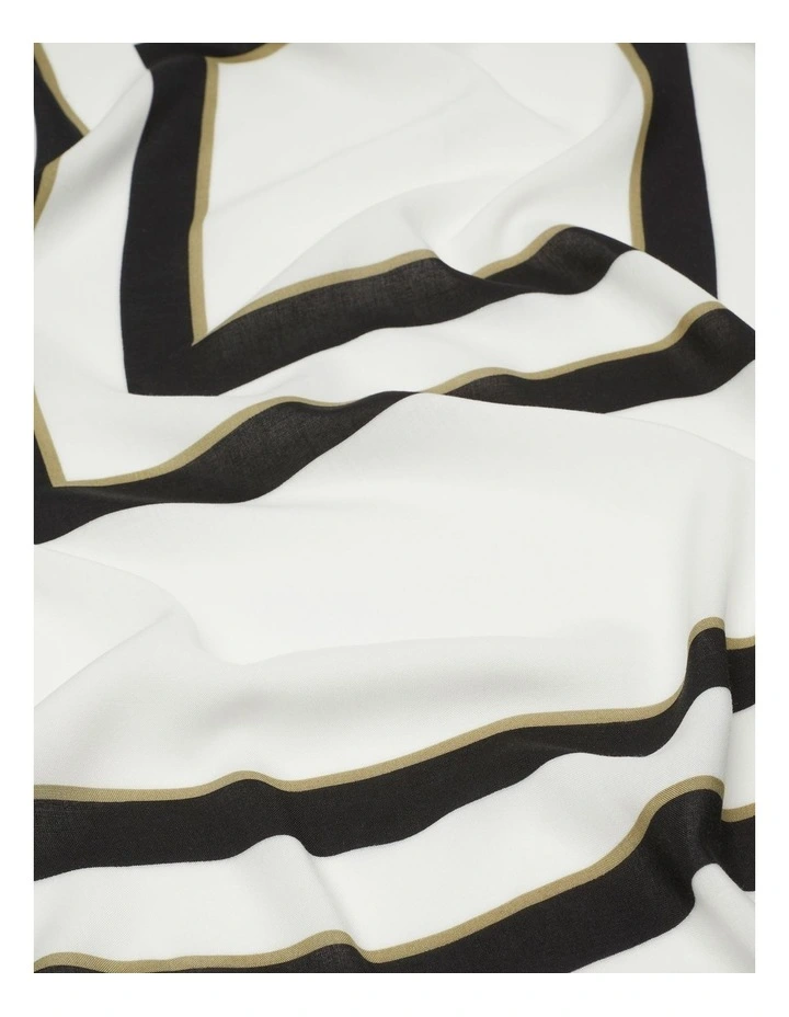 Boarder Print Scarf in Ecru image 3