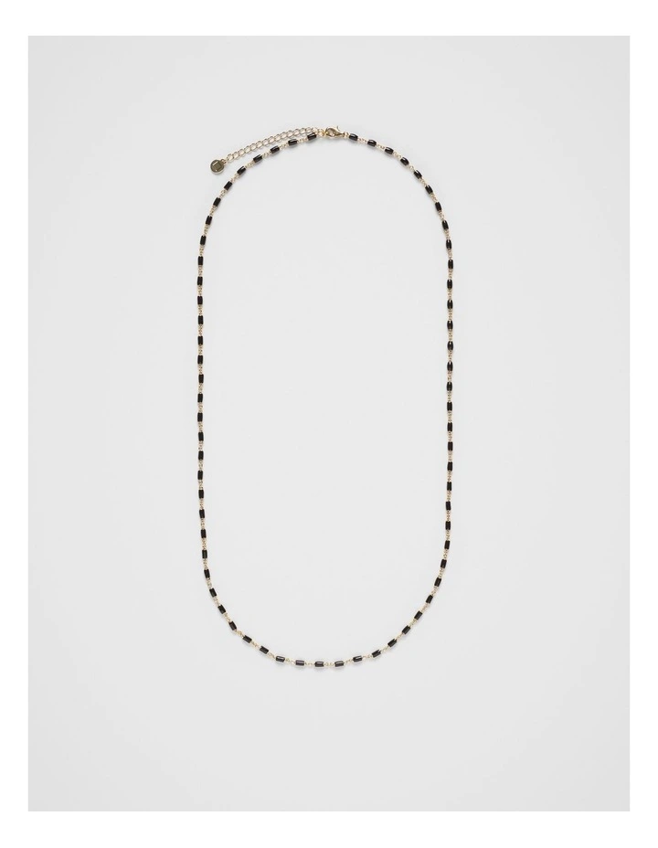 Bec Fine Link Necklace in Black image 1