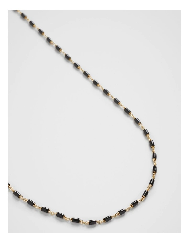 Bec Fine Link Necklace in Black image 2