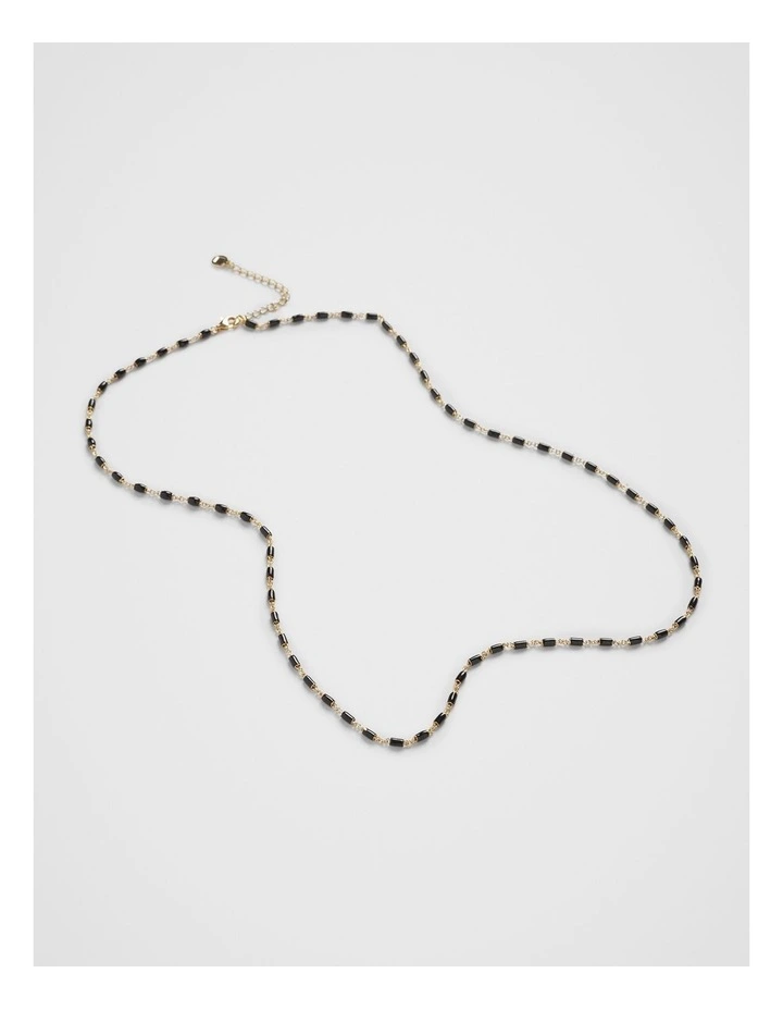 Bec Fine Link Necklace in Black image 3