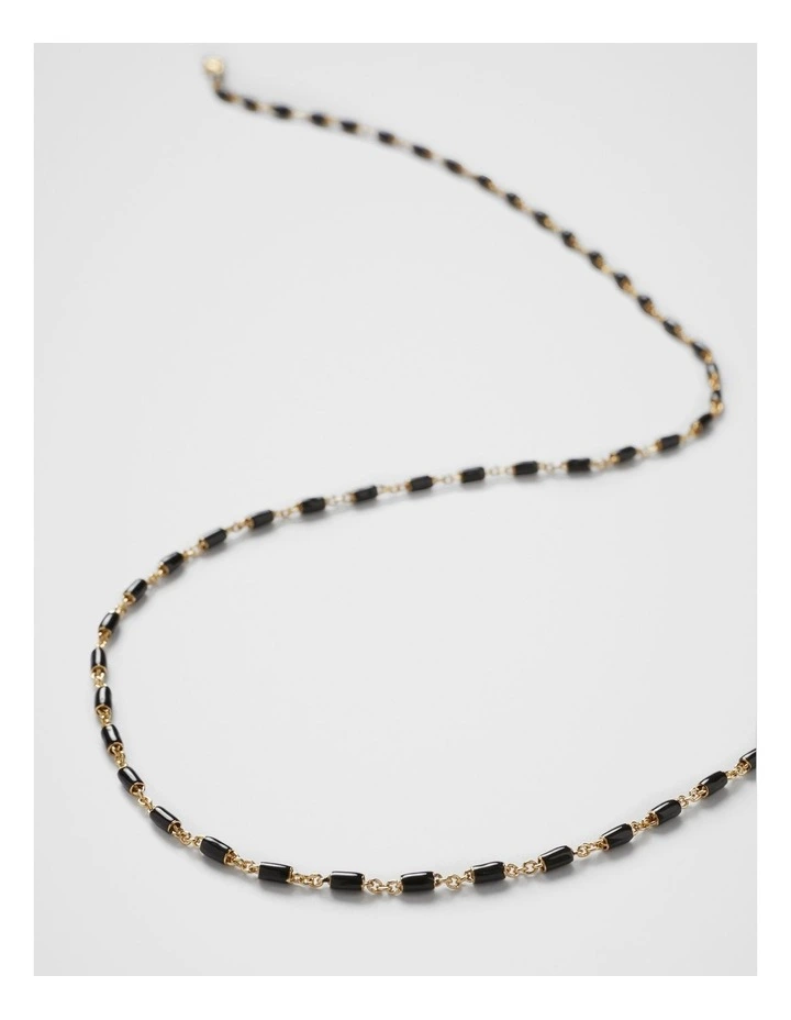 Bec Fine Link Necklace in Black image 4