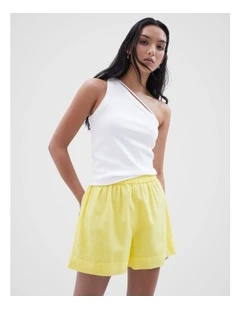 One Shoulder Tank in White