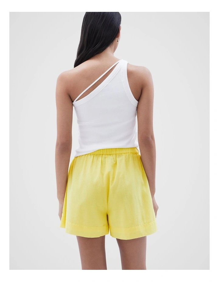 One Shoulder Tank in White image 3