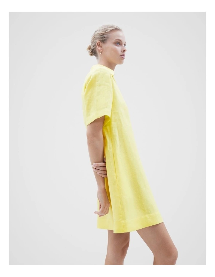 Collared Linen Dress in Citrus image 5