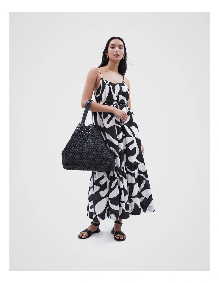 Cotton Geo Maxi Dress in Multi image 2