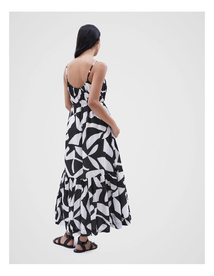 Cotton Geo Maxi Dress in Multi image 3