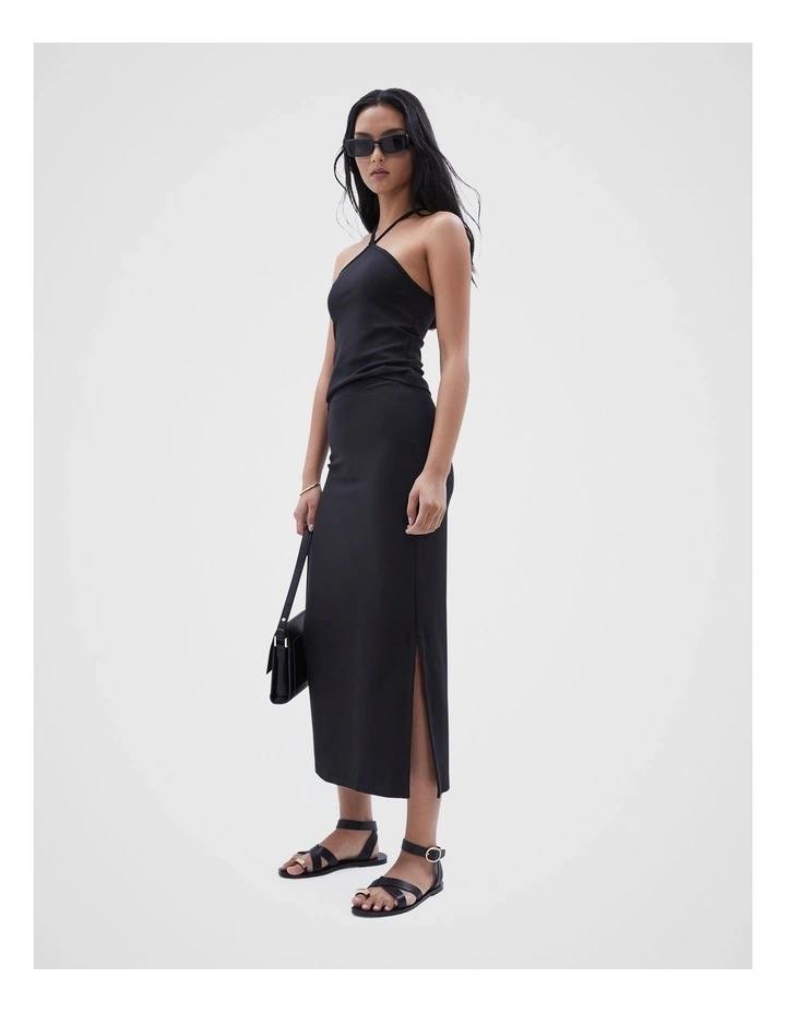 Midi Skirt in Black image 2