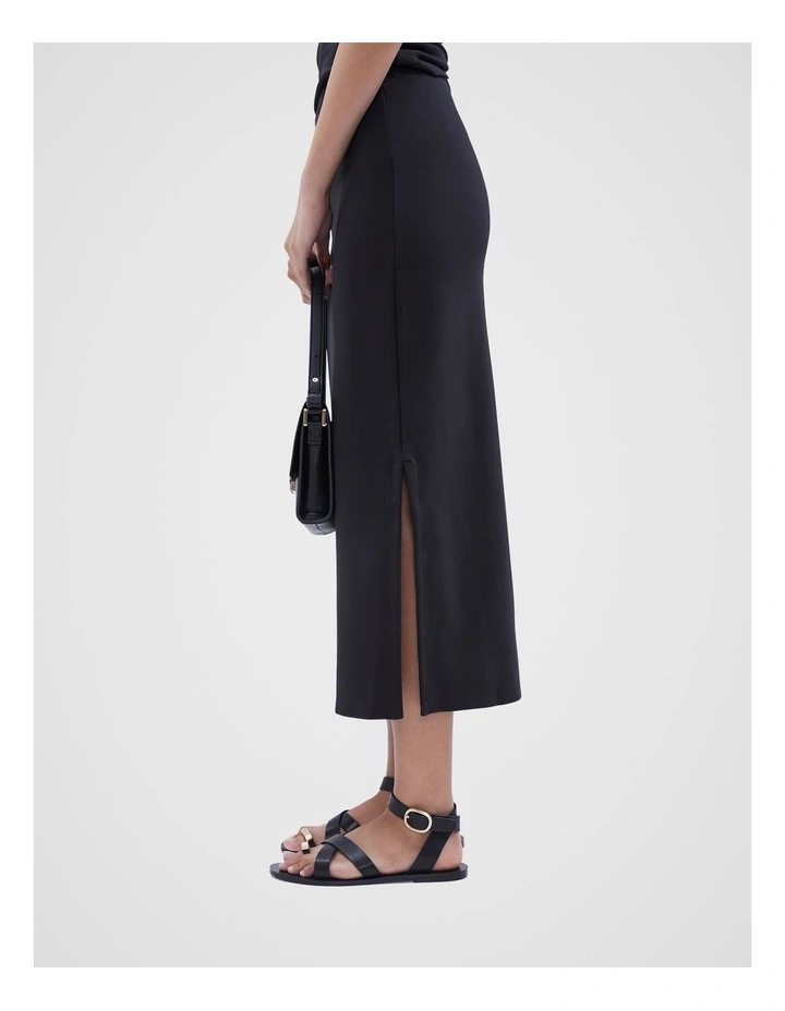 Midi Skirt in Black image 3