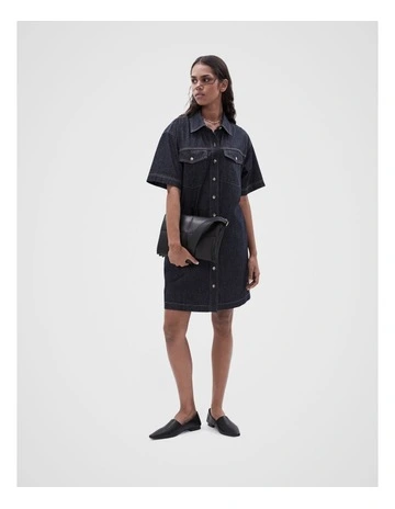 Denim Utility Dress in Rinse Wash