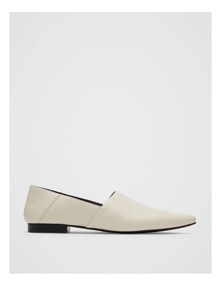Bexter Leather Flat Loafer in Cream image 1