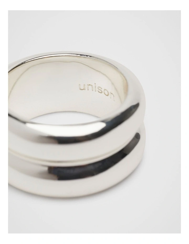 Double Band Ring in Silver image 4