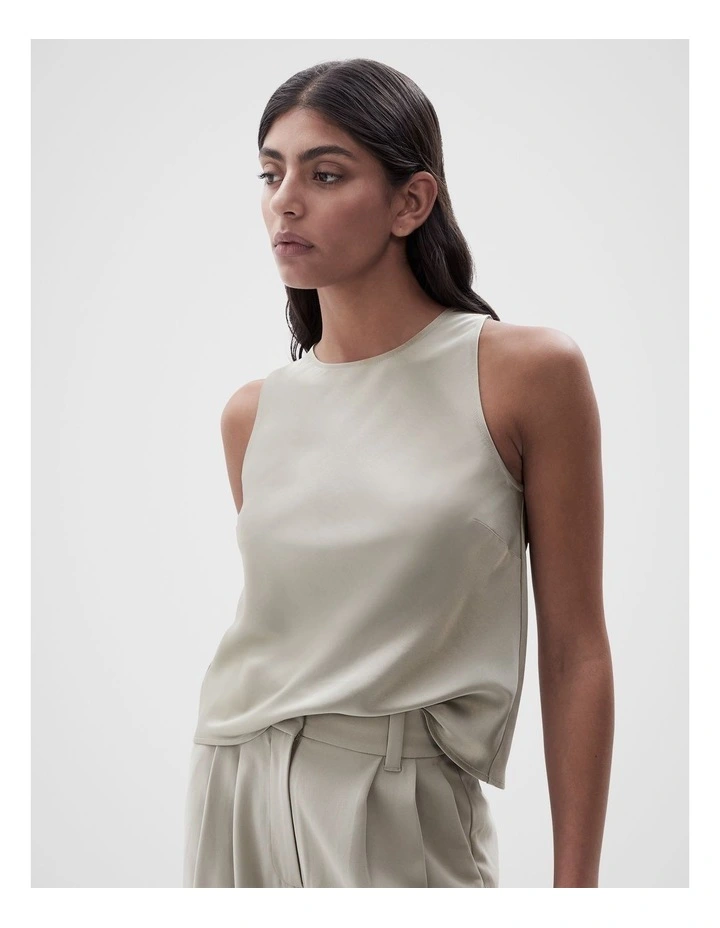 Racer Cami in Soft Khaki image 1