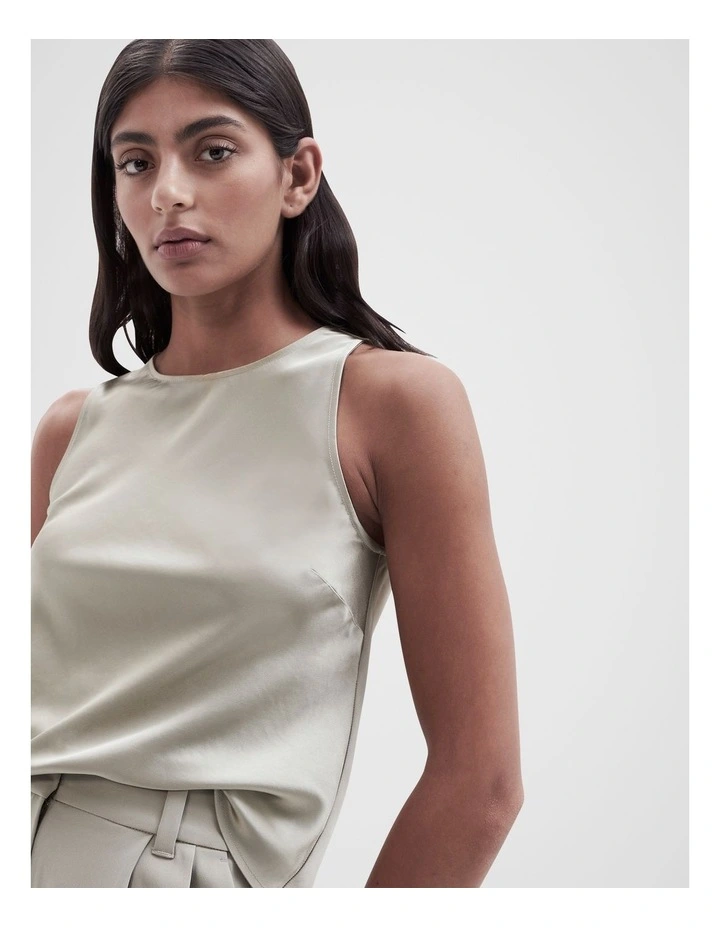 Racer Cami in Soft Khaki image 4