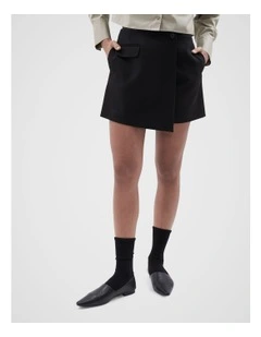 Wrap Mini Skirt in Black