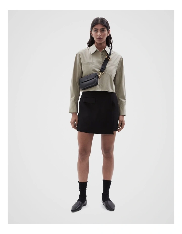 Wrap Mini Skirt in Black image 2