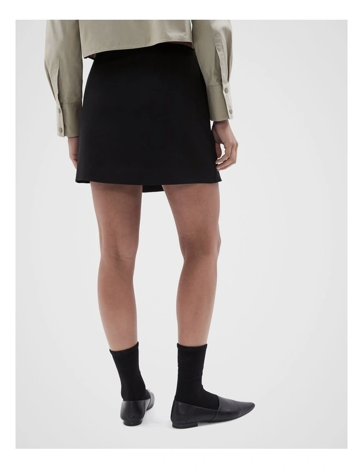Wrap Mini Skirt in Black image 3