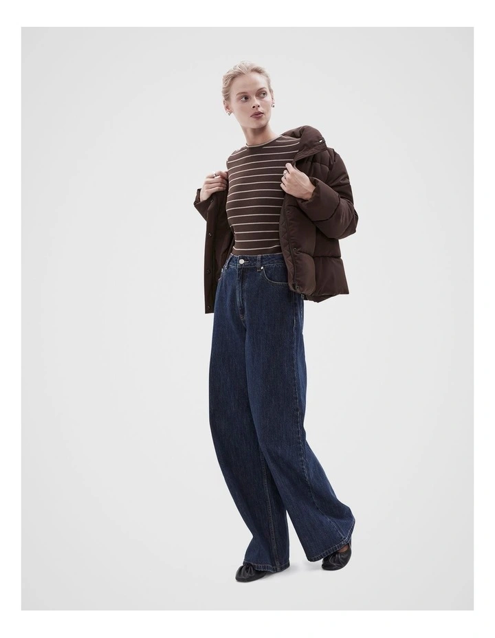 The Essential Ribbed Tee in Chocolate image 2