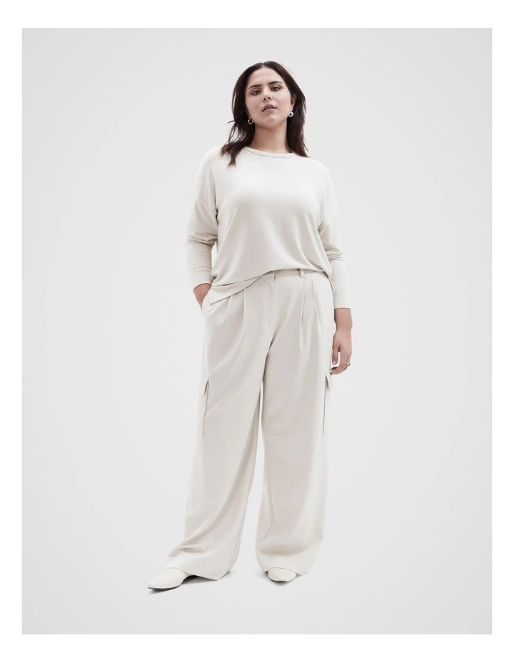 Cosy Long Sleeve Tee in Cream image 6