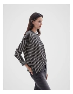 Cosy Long Sleeve Tee in Black