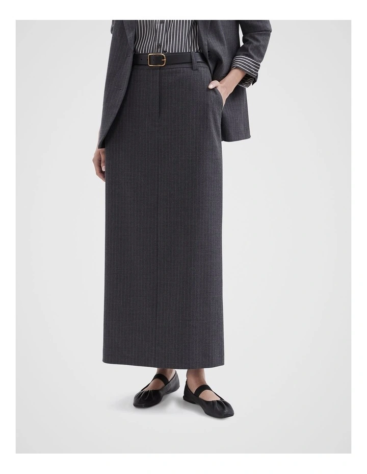 Pinstripe Tailored Skirt in Assorted image 1