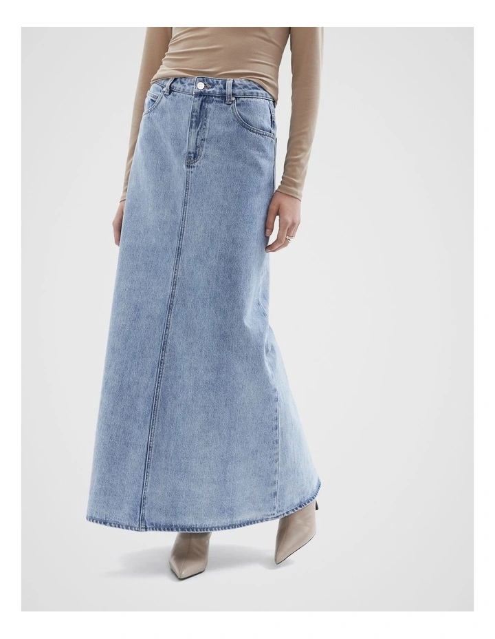 A Line Maxi Skirt in Denim image 1