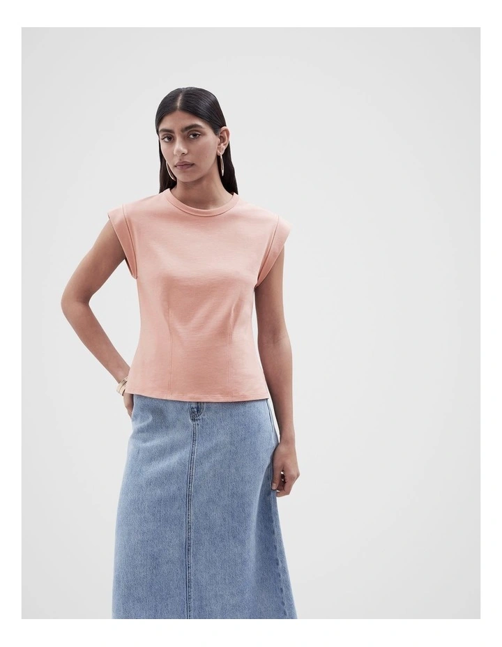 Rolled Sleeve Tee in Rose image 1