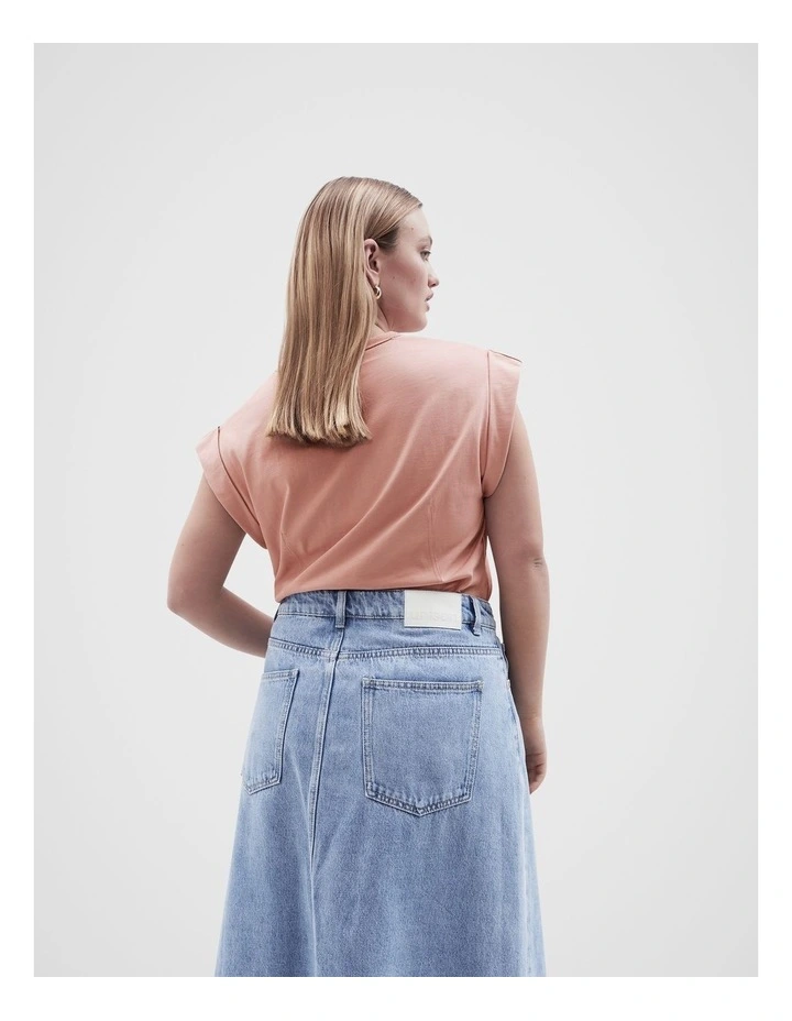 Rolled Sleeve Tee in Rose image 2