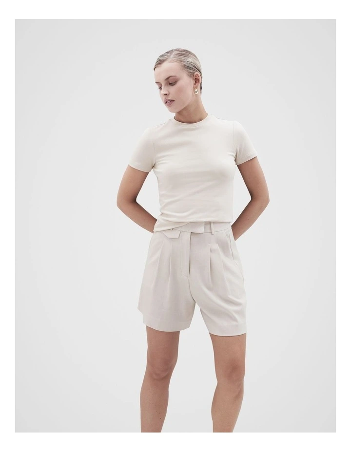 Aus Cotton Fitted Tee in Stone image 1