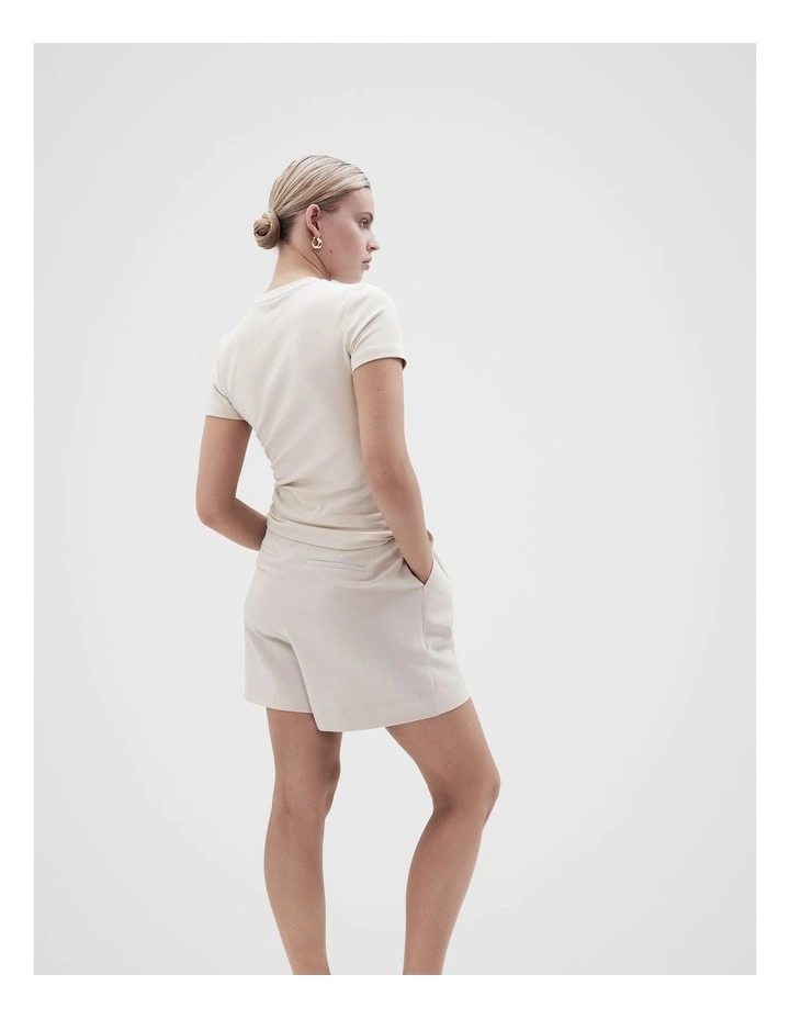 Aus Cotton Fitted Tee in Stone image 2