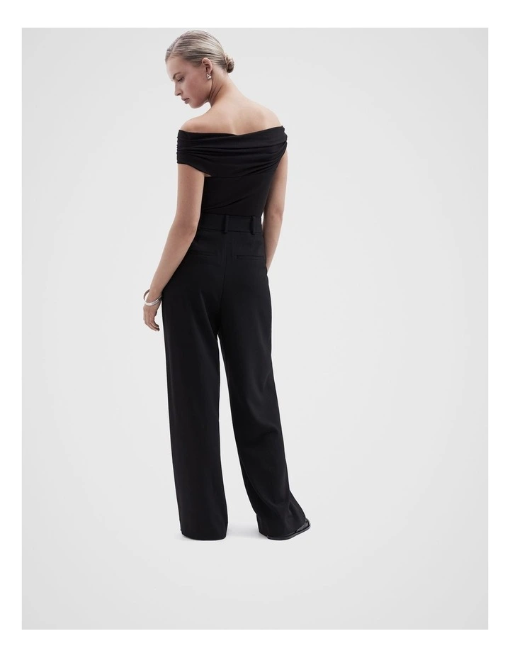 Tailored Wide Leg Pant in Black image 2
