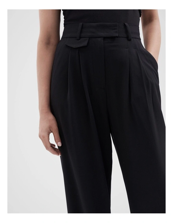 Tailored Wide Leg Pant in Black image 4
