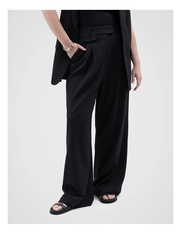 Tailored Wide Leg Pant in Black image 5