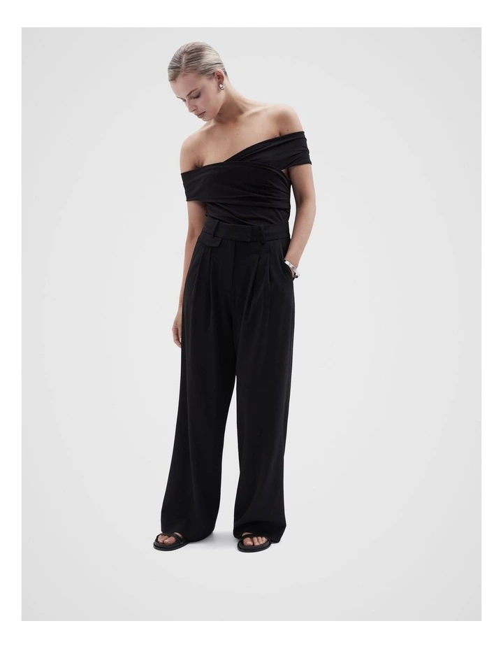 Tailored Wide Leg Pant in Black image 6