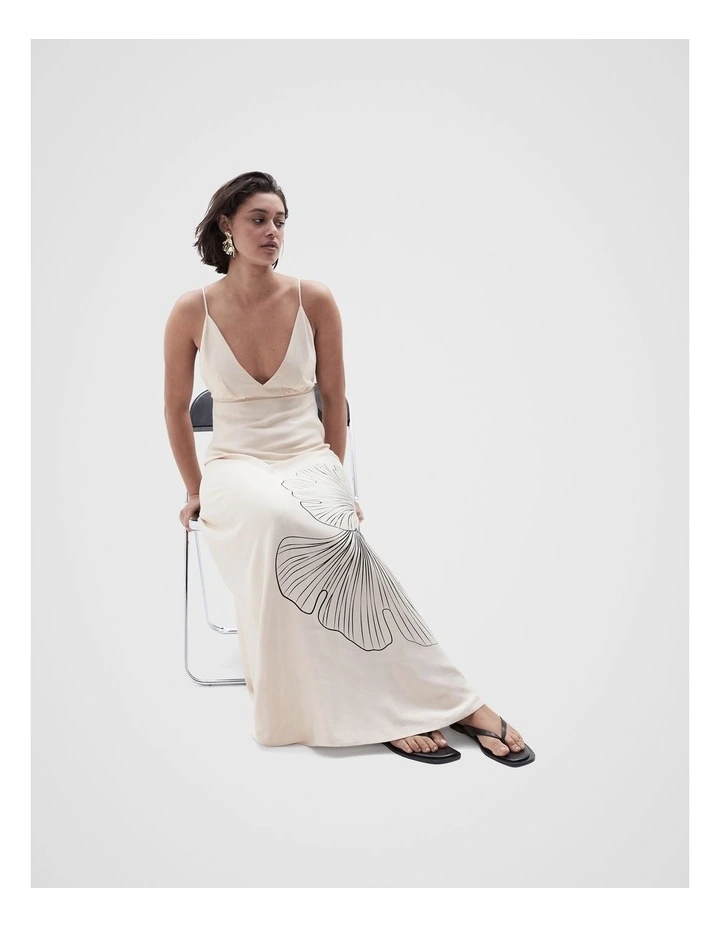 V Neck Maxi Dress in Multi image 3