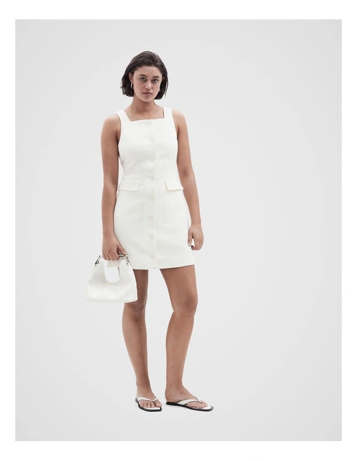 Boucle Shift Dress in Cream image 3