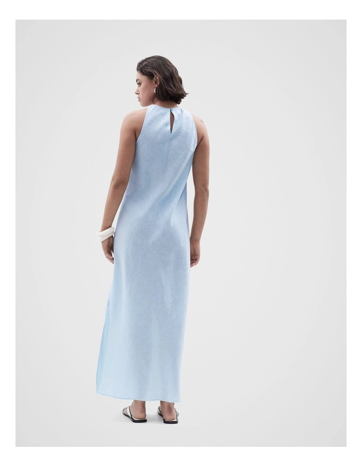 Linen Maxi Dress in Blue image 2