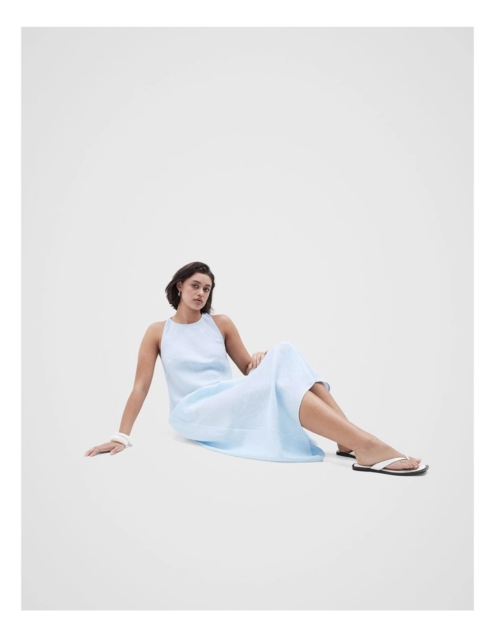 Linen Maxi Dress in Blue image 3
