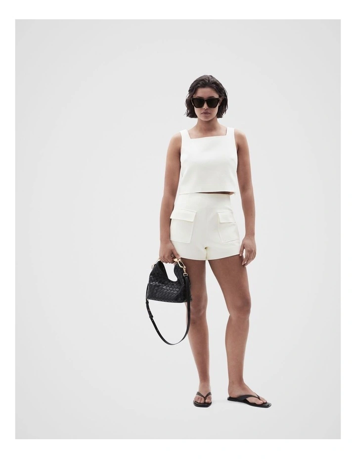 Boucle Sleeveless Top in Cream image 3