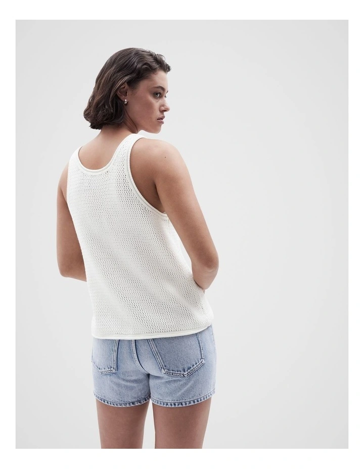 Knitted Tank in Cream image 2