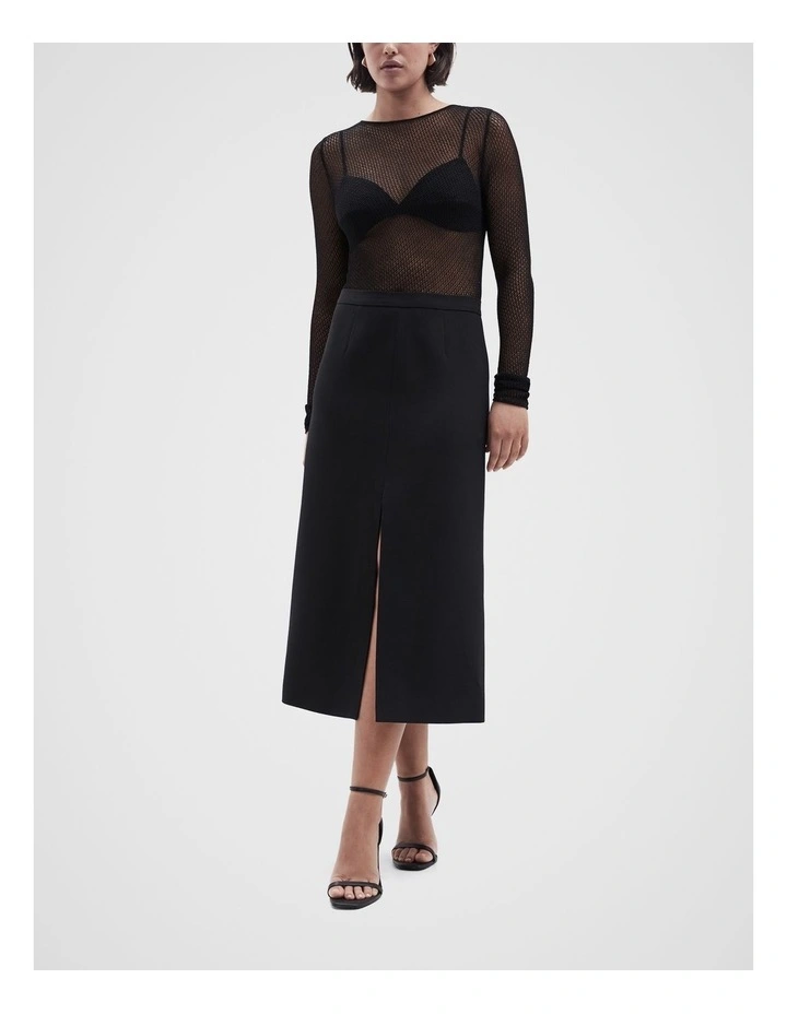 Split Detail Skirt in Black image 1
