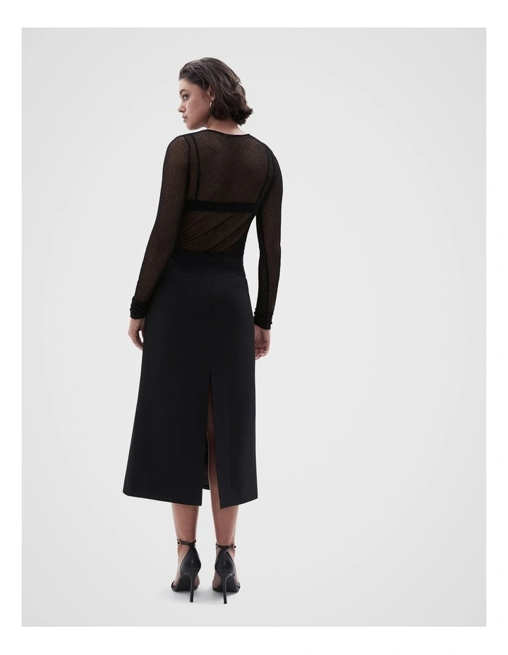 Split Detail Skirt in Black image 2