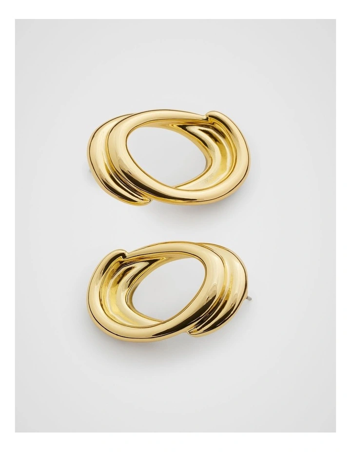 Wrapped Oval Earrings in Gold image 3