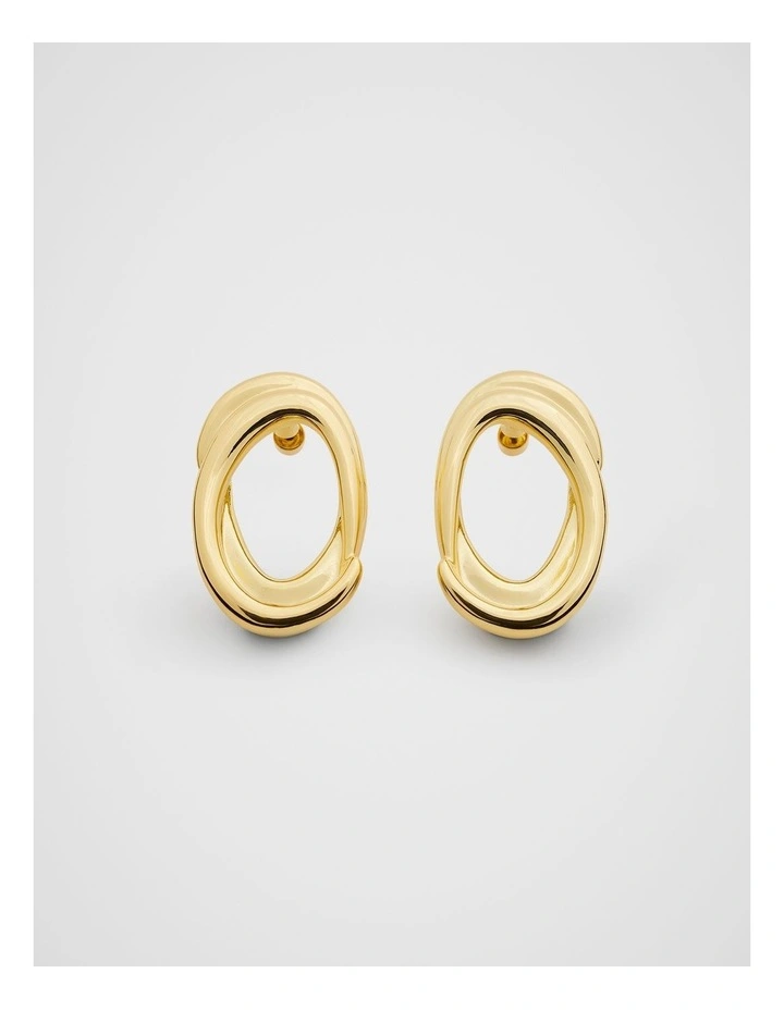 Wrapped Oval Earrings in Gold image 4
